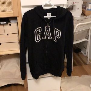 Black Gap logo zip up hoodie